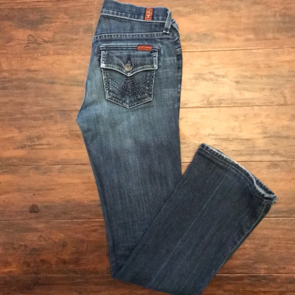 7 for All Mankind flap pocket jeans. Size 24
